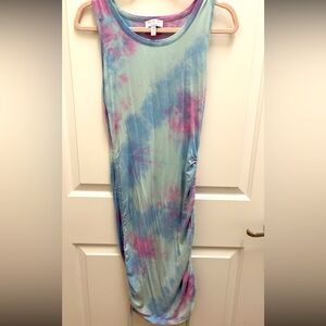 Sofia Vergara scrunch side stretch tie dye dress size M